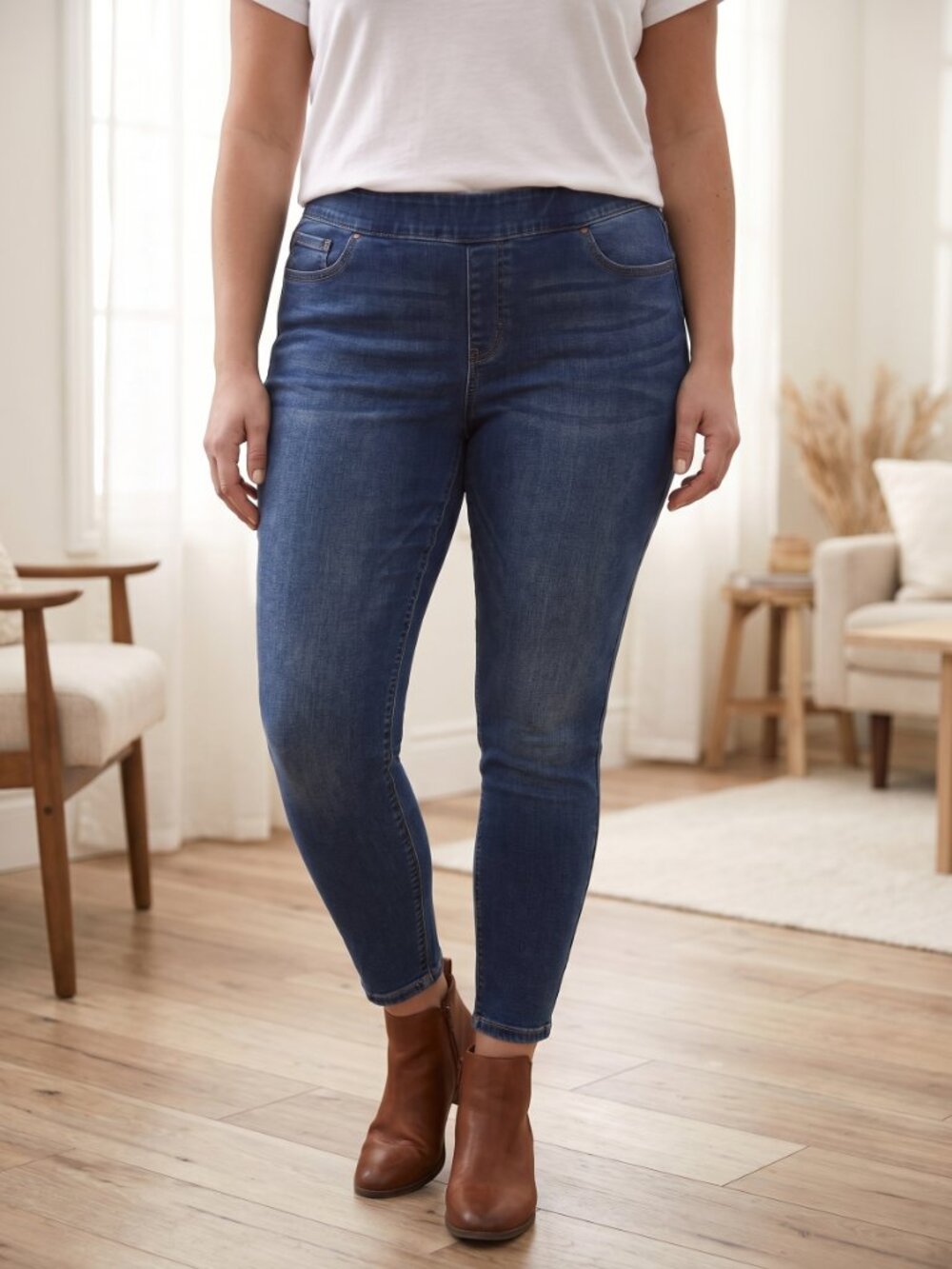 Maurices Skinny Jeans Size 16W Short Blue Stretch Plus Size Curvy Petite